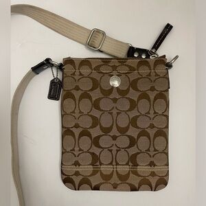 Vintage Coach Signature Canvas Crossbody Bag